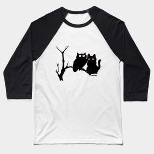 a cat and an owl Baseball T-Shirt